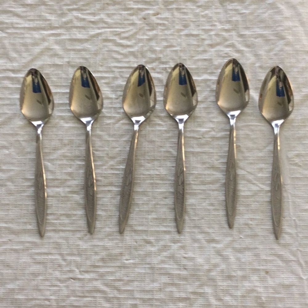 Elegant Tea Spoons Set of 6 by WMA Rogers Premier Stainless